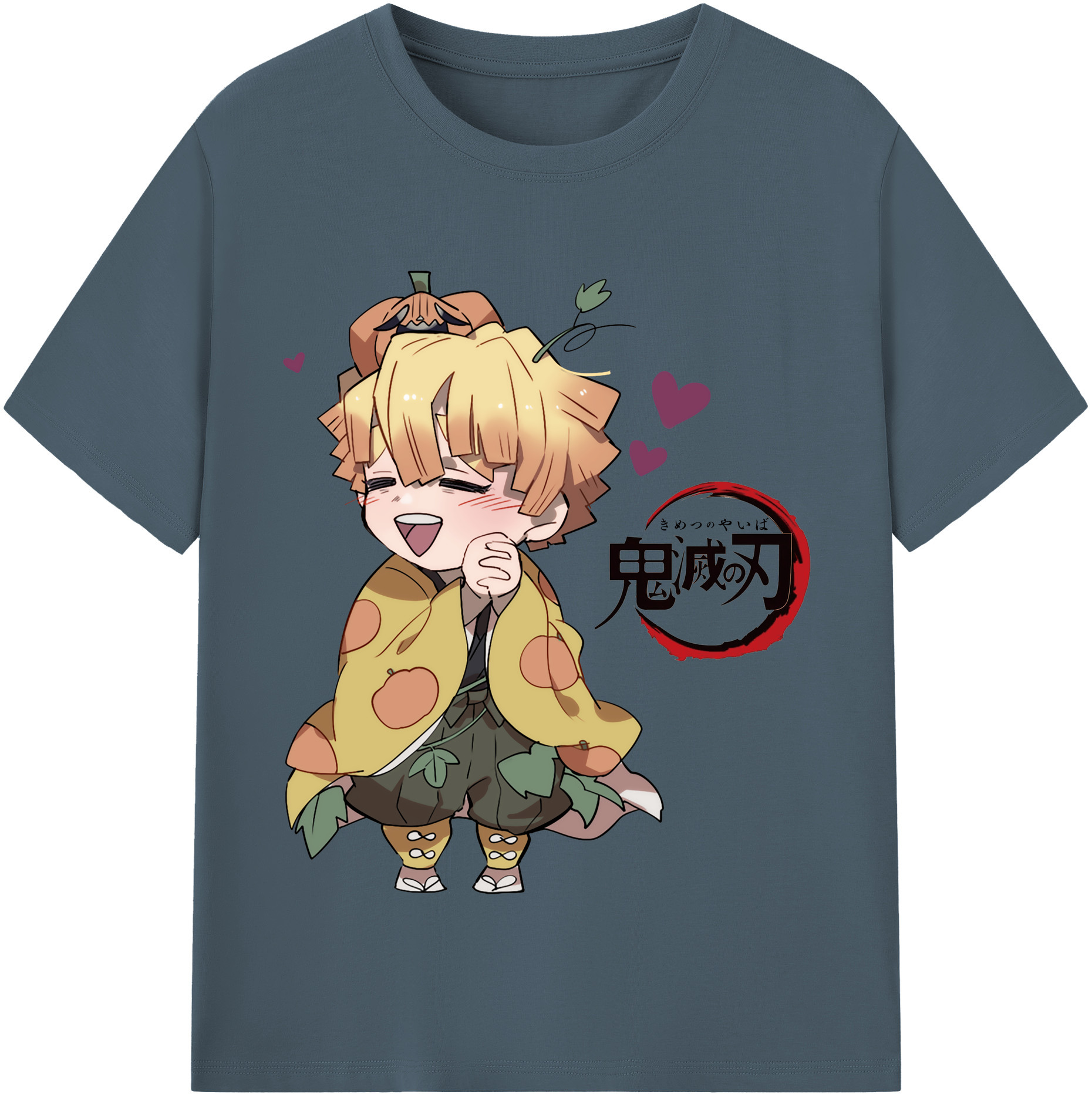 （画像用） 鬼滅の刃（きめつのやいば）我妻 善逸／あがつま ぜんいつ Agatsuma Zenitsu 綿100％半袖Tシャツ（フロントプリント）